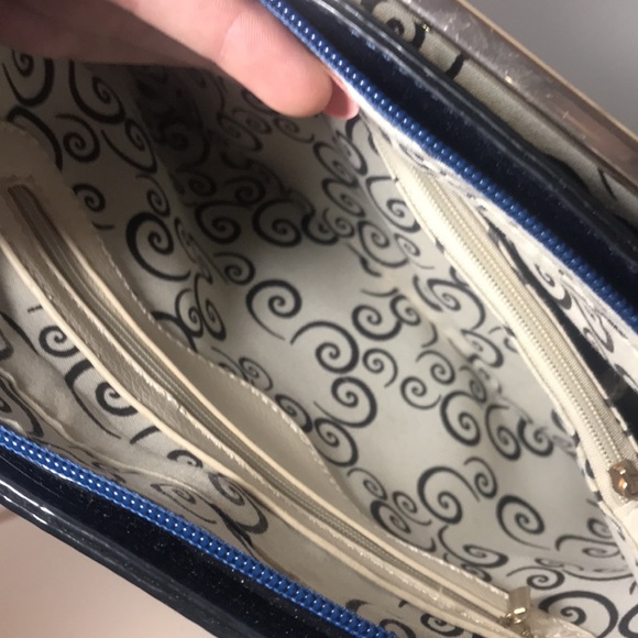 Navy Blue Metallic Handbag - Picture 13 of 16